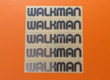 5 pcs Sticker for Walkman Logo Silver Chrome Color Decal 6mm x 40 mm