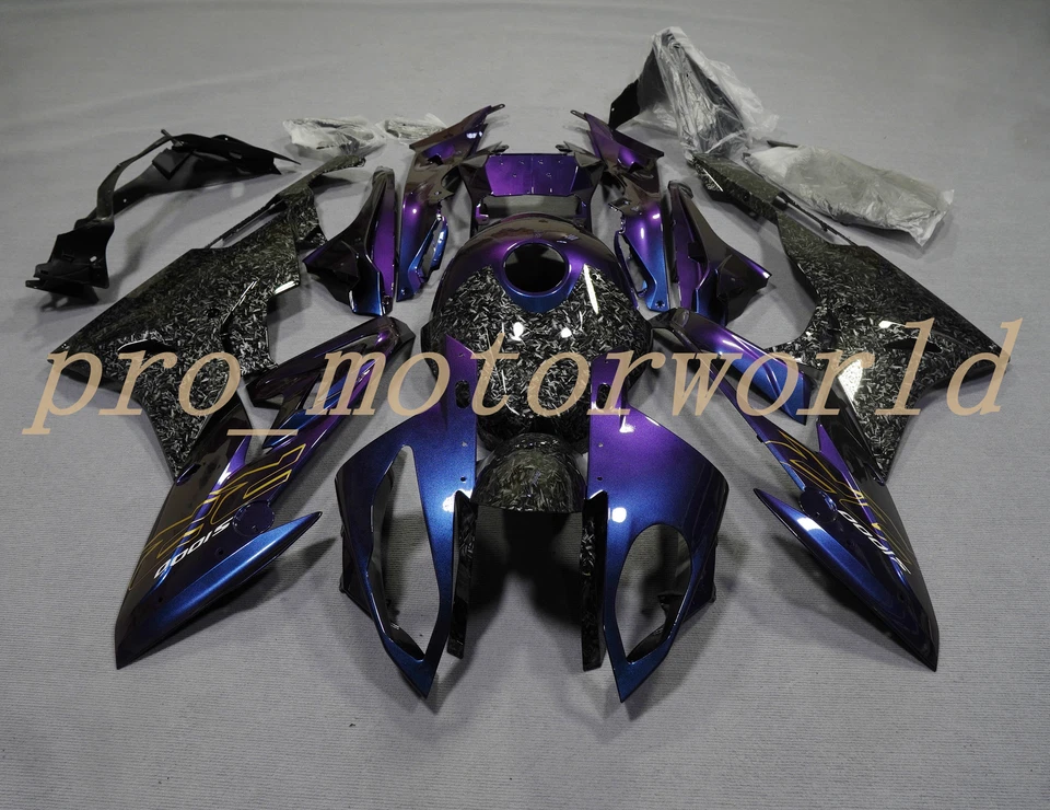 Комплект обтекателя из кованого углеродного волокна для BMW S1000RR 2015–2018 Chameleon Blue Puple - Изображение 3 из 4