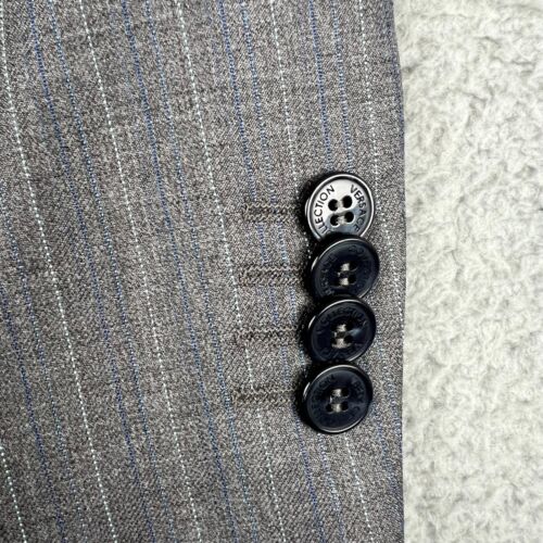 NWT VERSACE COLLECTION Gray Pinstripe 2 Button Wool Suit 40L (EU 50) - Picture 6 of 24