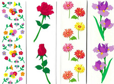 Mrs. Grossman's Flower Sticker sheets 6.5" X 2"
