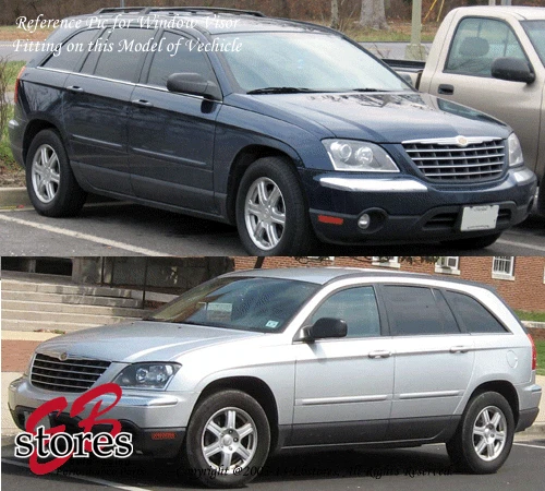 Juego de 4 deflectores protectores de lluvia visera ventana humo Chrysler Pacifica 2004-2008 Foto 4 de 4