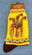 Laurel Burch Sole mates Rainbow Giraffe Women's 9-11 Trouser Crew Socks