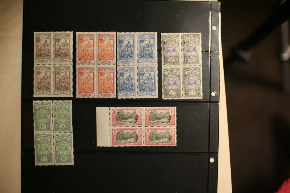 Timbres Océanie française 6 blocs de 4 (lot 5948) - Photo 1/1