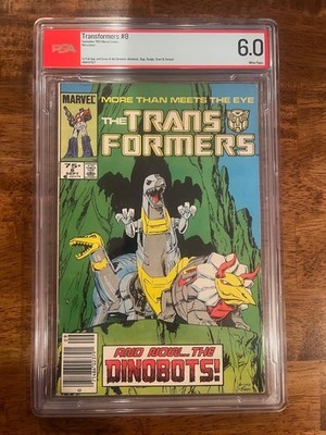 Transformers #8 PSA 6.0 Newsstand 1st Appearance Dinobots Cert #146459927 9/1985