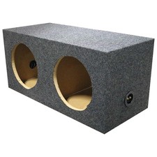 Dual 10 Inch Sealed Heavy Duty Car Subwoofer Box Sub Enclosure w/ Grey Carpet