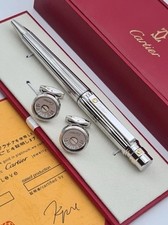 Cartier Ballpoint Pen Santos Silver Trim Luxu...