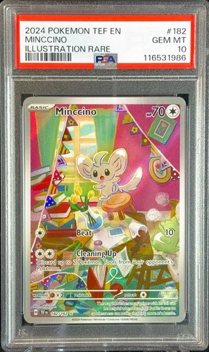 PSA 10 Minccino 182/162 Temporal Forces Illustration Rare Pokemon TCG