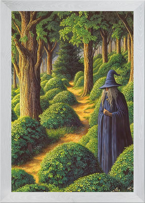 Zauberer im Wald Gerahmtes Wandbild Poster Leinwanddruck Bild