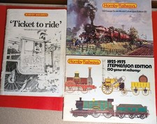 3 x Hornby Model Railways Catalogues 1974 , 1975 and 1981.