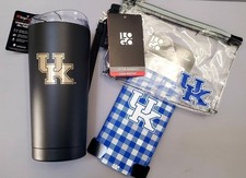 NWT University of Kentucky UK 20 oz Stainless Steel Tumbler, Clear Bag & Coozie