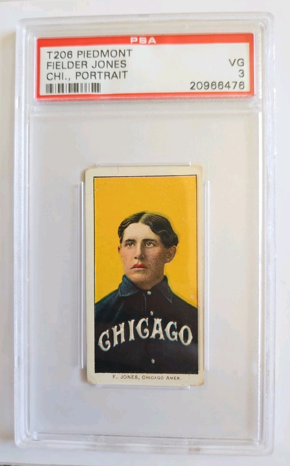 Fielder Jones T206 Piedmont Portrait Card Graded PSA 3 Chicago White Sox Vintage