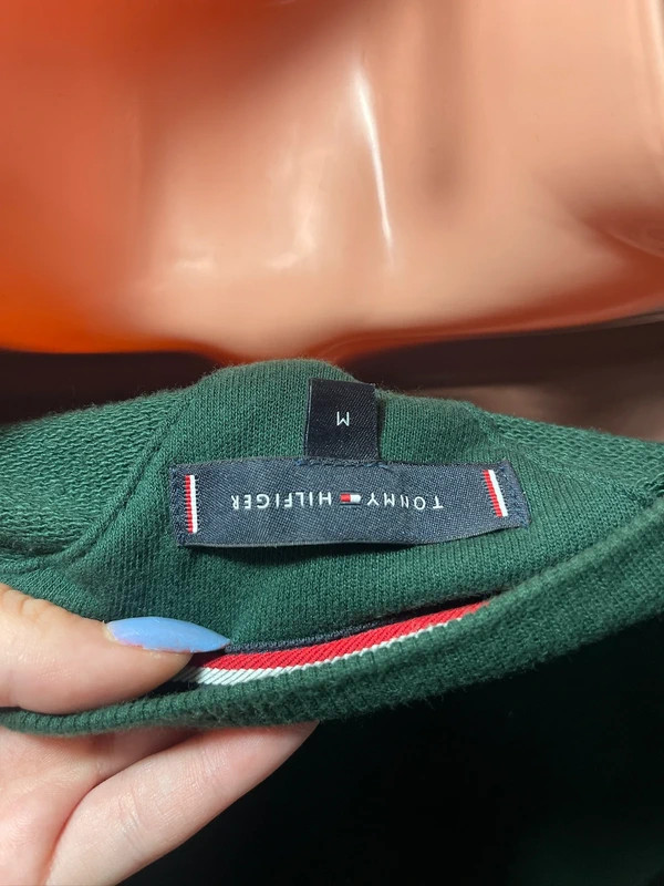 Tommy Hilfiger Men’s Essential Green Sweatshirt – Size M, Cotton Blend image 5