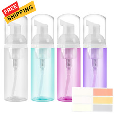 4 Pack Foam Pump Bottle, 60 ml/2 oz Mini Purple, Green, Pink, Transparent