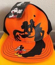 NEW DISNEY MICKEY MOUSE HALLOWEEN Baseball Hat Orange Black Happy Haunting Ghost