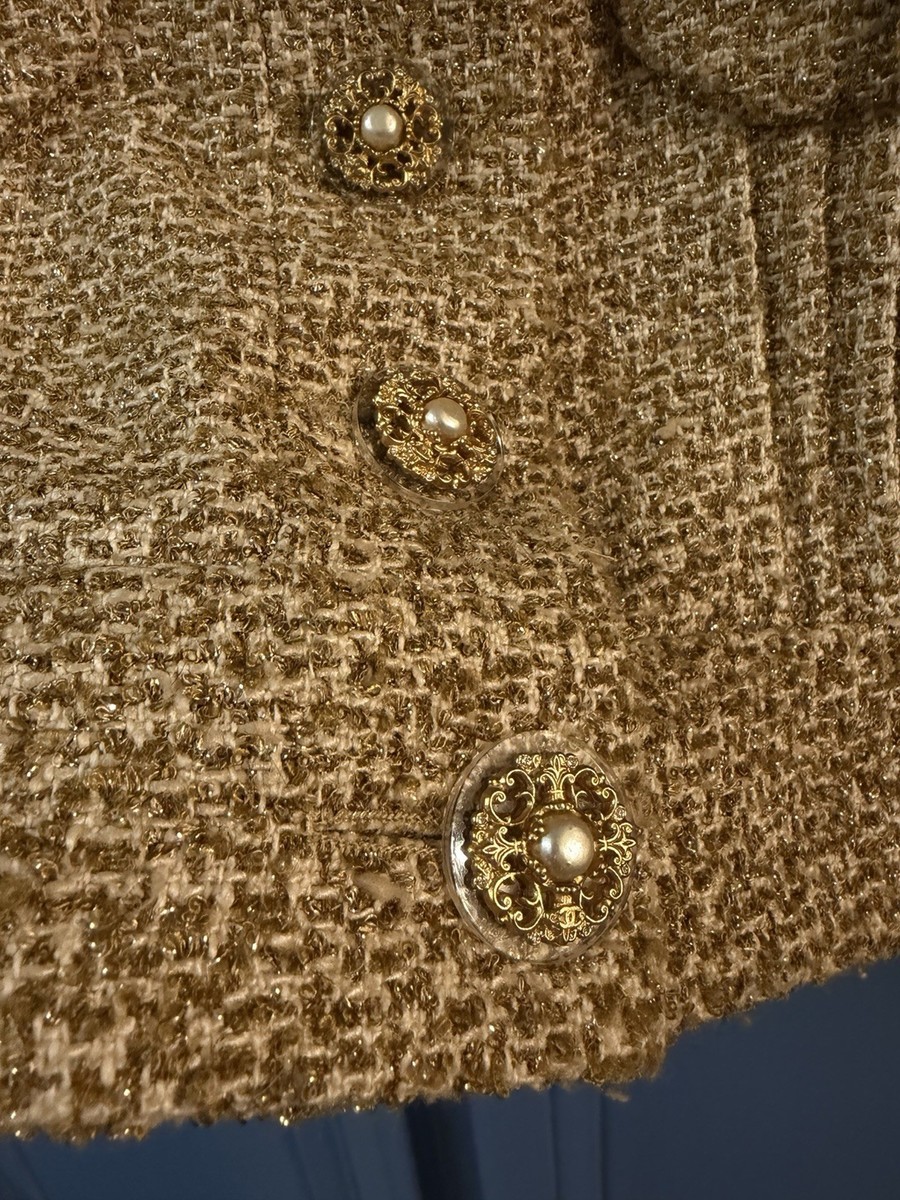 Chanel 13C Runway Versailles Gold Fringe CC Button Tweed Jacket