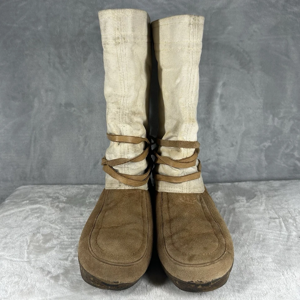 Botas Steger Mukluks para mujer talla 7 altas marrón beige piel de alce hechas en invierno en EE. UU. Foto 2 de 4