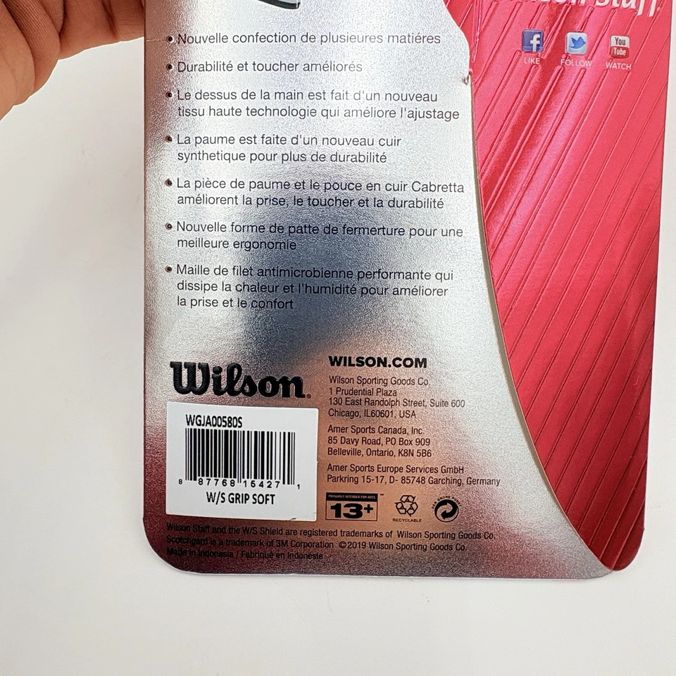 Guante de golf blanco suave con agarre Wilson Staff para hombre diestro pequeño nuevo Foto 3 de 4