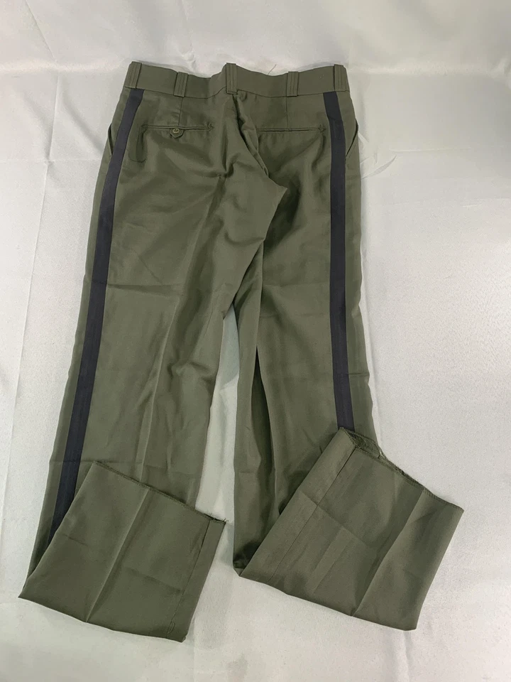 Southeastern Uniform Pants Womens 16 Green Wool Blend Black Stripe Dress - Image 2 of 4