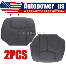 For 2003-2007 GMC Sierra WT Driver & Passenger Bottom Cloth Seat Cover Dark Gray