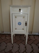 Antiker Jugendstil Nachtschrank,Kommode Weißfassung mit Kamee,Gratis Versand !