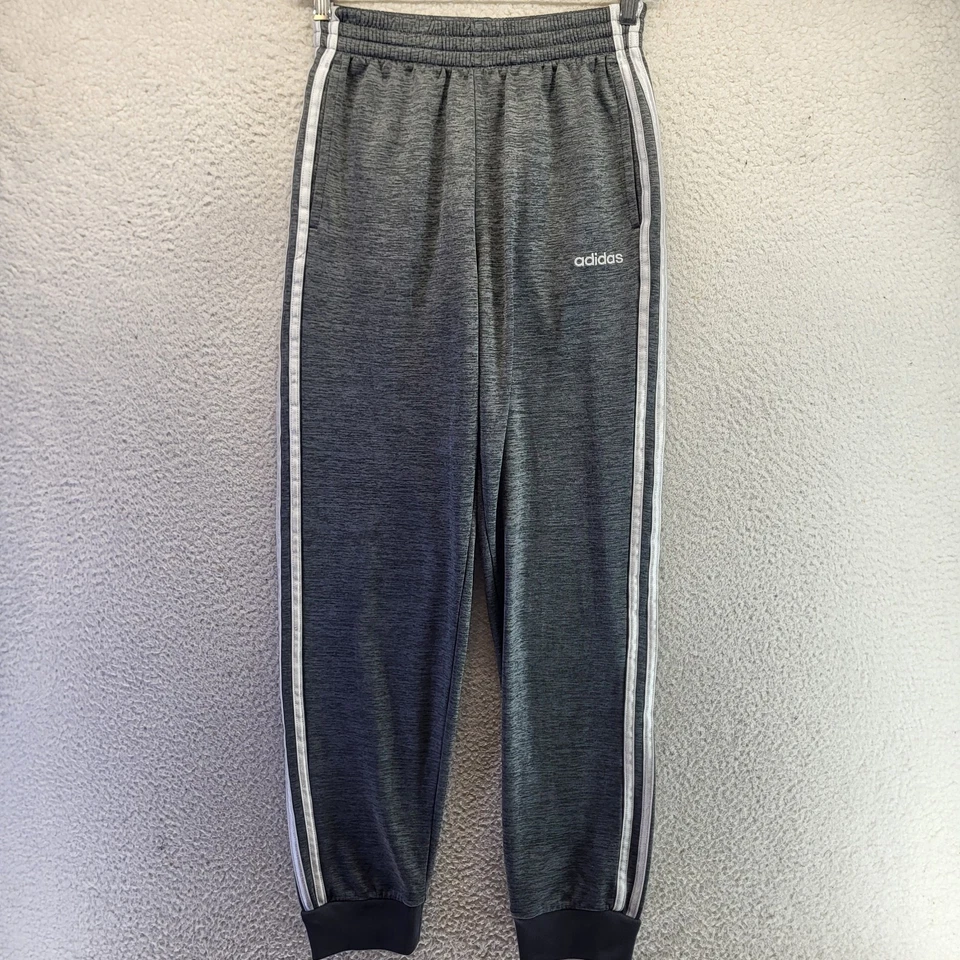 Pantalones deportivos Adidas a rayas con cordón para niñas grandes grises 14-16 bolsillos Foto 2 de 4