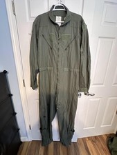 Vintage US Military Coveralls Mens 48L Sage Green CWU-27/P Flight Suit 90s