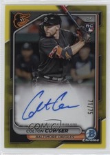 2024 Bowman Chrome Rookie Yellow Refractor 71/75 Colton Cowser #CRA-CC Auto v9t