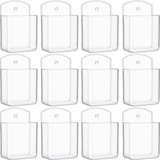 12 PCS Remote Control Holder Wall Mount Self Adhesive Transparent Organizer