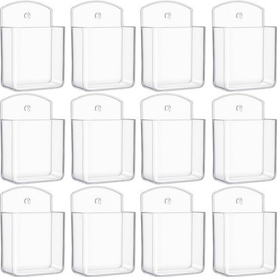 12 PCS Remote Control Holder Wall Mount Self Adhesive Transparent Organizer