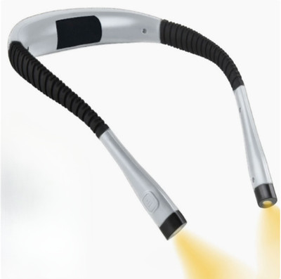 Gray Rechargeable LED Neck Light Book Light Reading in Bed Crafting Camping US