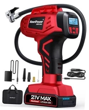  Digital Cordless Tire Inflator Portable Air Compressor Automatic 160PSI Red