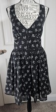 Fit & Flare Style Dress With Ditsy Floral Polka Dot Pattern Fire Medium Black...