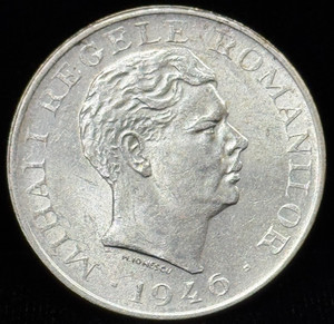 1946 Romania 100,000 Lei Silver Coin