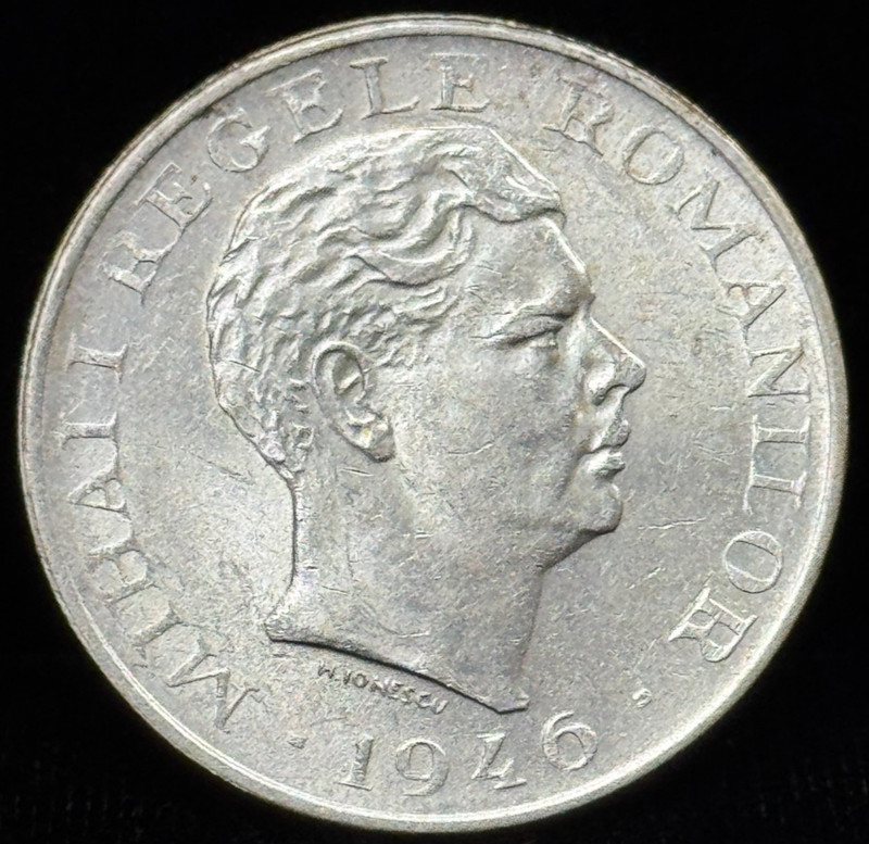 1946 Romania 100,000 Lei Silver Coin