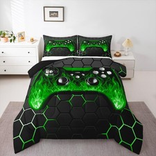 Gamer Comforter Sets for Boys Full Size Gaming Bedding Sets for Boys Kids Gam...