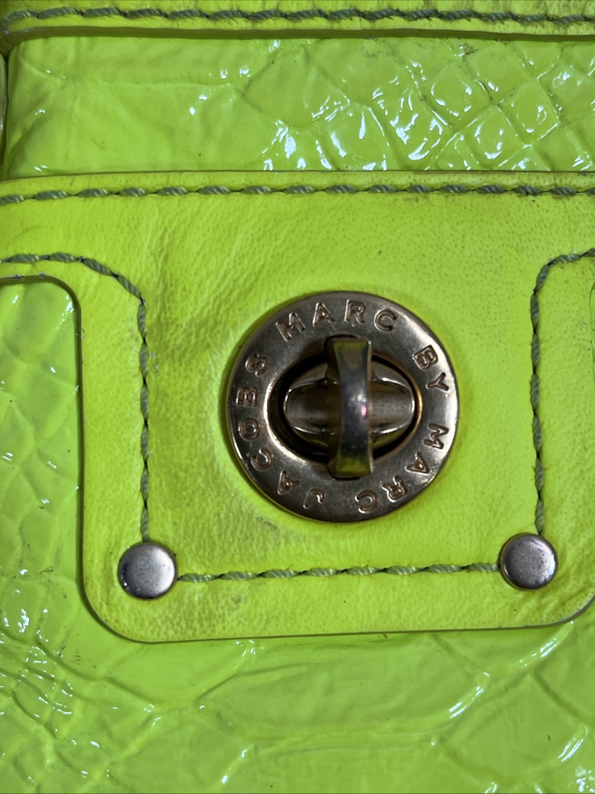 Marc by Marc Jacob Neon Turnlock Python Shine Per… - image 4