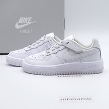 Size 9 Toddler Kid's Nike Force 1 Low EasyOn Sneakers FN0237-111 White Leather