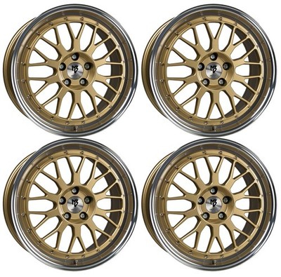 4 MB Design Felgen LV1 7.5Jx18 ET45 5x114,3 GOLDPOLIERT für Hyundai i30 i40 Ioni