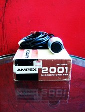 Vintage 1960's Ampex 2001 Dynamic microphone Hi Z harp mic w accessories # 1