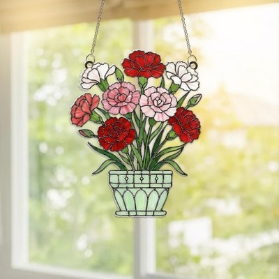 Carnation Flowers Acrylic Suncatcher