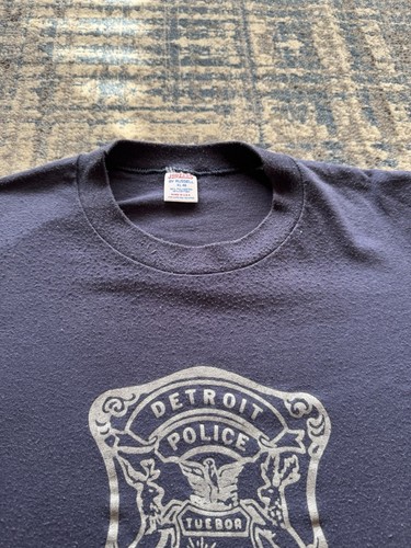 Vintage 80s Detroit Police Badge T-Shirt XL Michigan Tigers Lions Pistons Cops - Bild 5 von 5
