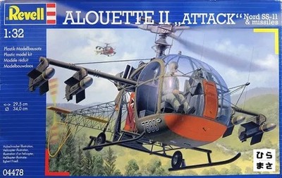 Plastic Model Kit 1/32 Alouette II Attack Nord SS-11 Missiles Highly Detailed