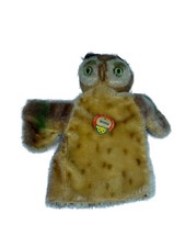 Steiff Wittie Owl Hand Puppet Vintage 0317.00 German Plush Toy With Tags