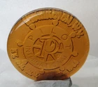 Vintage Blenko Pilot International Amber Glass Paperweight