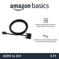 Amazon Basics HDMI to DVI Adapter Cable 1080P 6ft HL-007347 Black