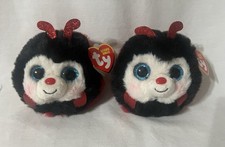 Two (2) Ty Beanie Baby The Beanie Balls Collection Puffies Lady Bug Named Izzy