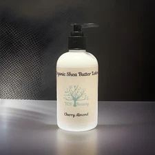 Body Lotion Handmade Organic Shea Butter & Coconut Oil - Cherry Almond - 9 oz