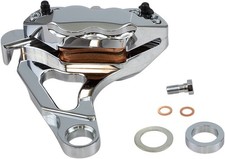 Hawg Halters Inc 4 Piston Rear Brake Caliper Kit Chrome