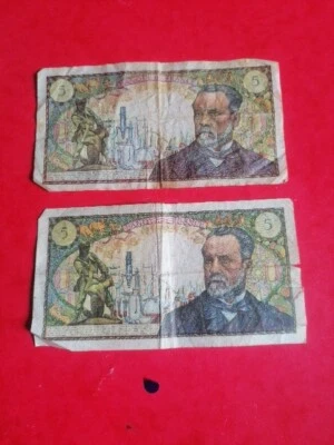 Lot 2 Billets Banque - 5 francs Pasteur - Photo 1/4