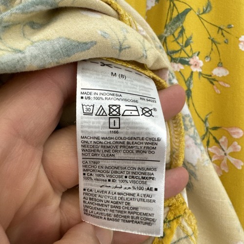 Old Navy Girl's Floral Dress Size XL Yellow Short Sleeves Round Neck Spring - Picture 10 of 11